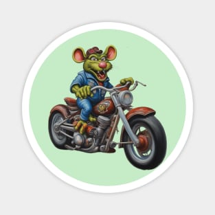 Green Rat Rider on bike Magnet